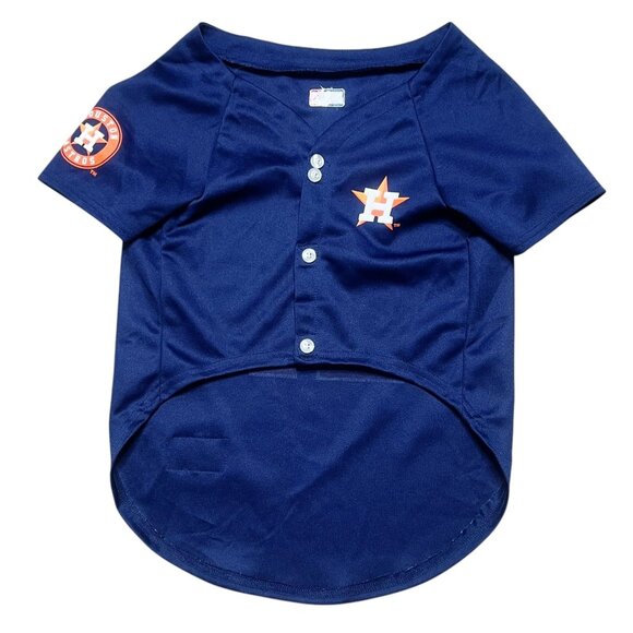 MLB Other - MLB Houston Astros Pet Jersey Pet Size L Navy Orange Hook & Loop